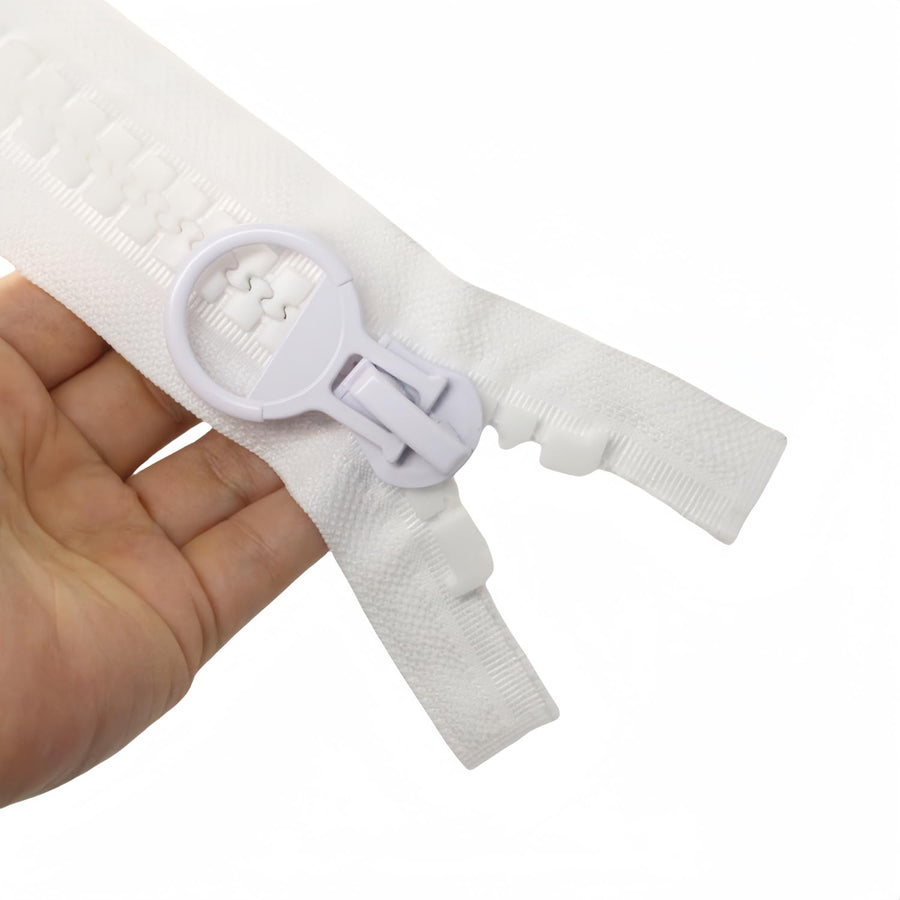 100cm #20 Super Large Separating Giant Plastic Zippers for Sewing Tents Coats Overcoats Boat Cover Canvas Heavy Duty Huge Resin Vislon Zippers (39 White)