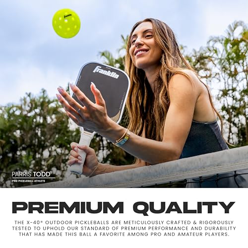 Outdoor- X-40 Pickleball Balls - USA Pickleball (USAPA) Approved - 3 Pack Outside Pickleballs - Optic Yellow - US Open Ball
