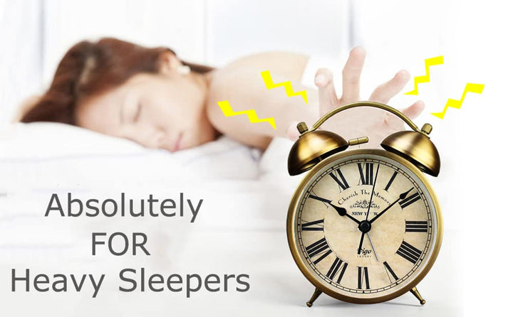 Dual Alarm Clock,4-Inch Twin Bell Alarm Clock, Table Desk Alarm Clock Battery Operated with Backlight Loud for Heavy Sleepers Bedroom