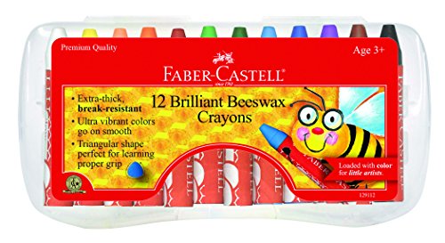 Beeswax Crayons in Durable Storage Case, 12 Vibrant Colors