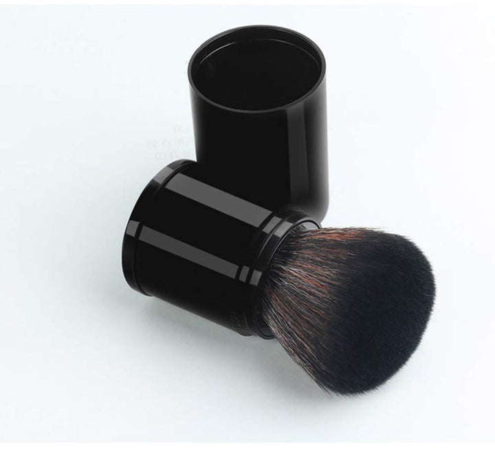 1 Pack Extensible Make-up Brush 2 Color Black/Pink Contour Brush Portable Blush Brush Advanced Foundation Brush Travel Set Make-up Tool (Black)