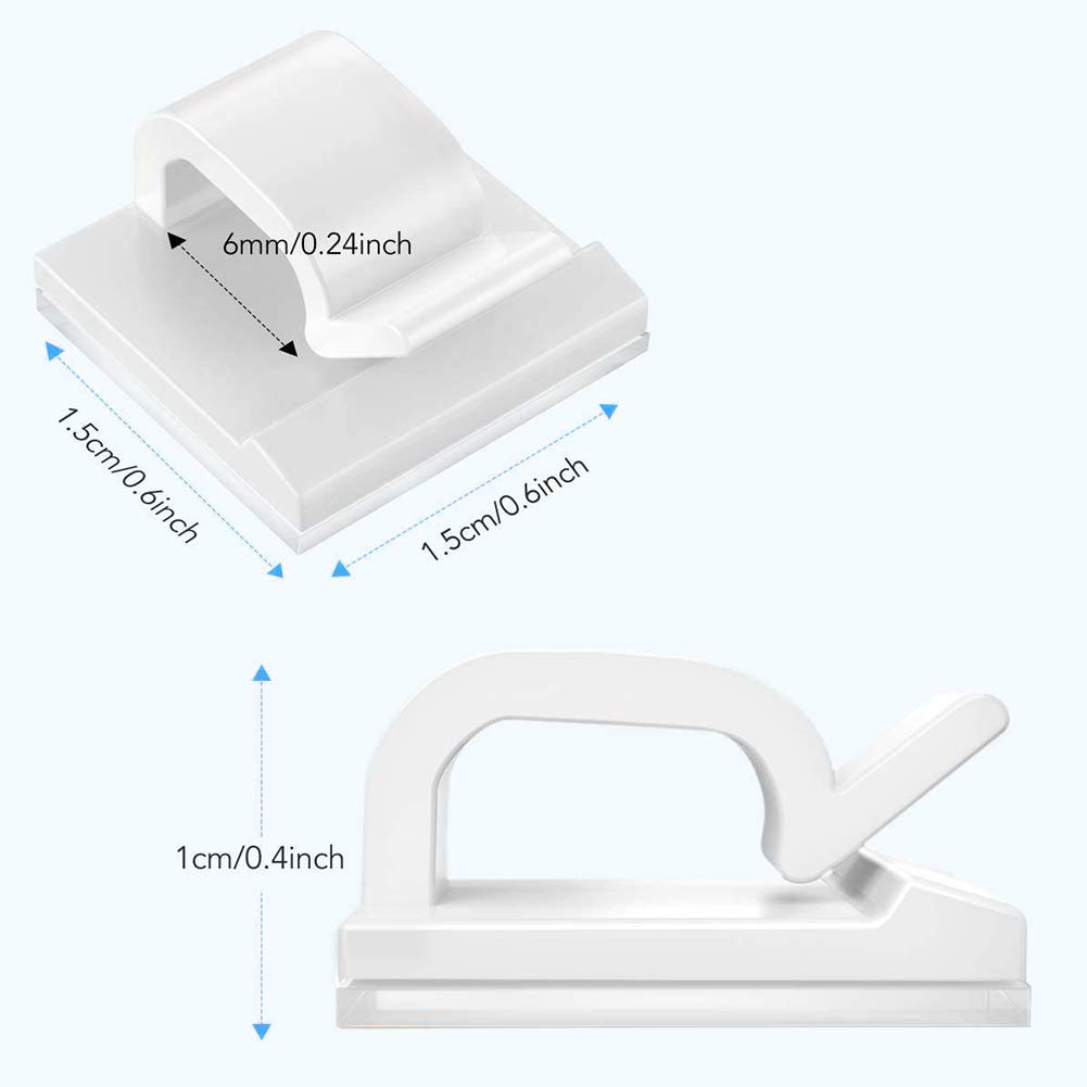 50pcs Upgraded Cable Clips with Strong Adhesive Tapes,Wire Clips,Cord Organizer,Wire Organizer,Cord Holder,Wire Management