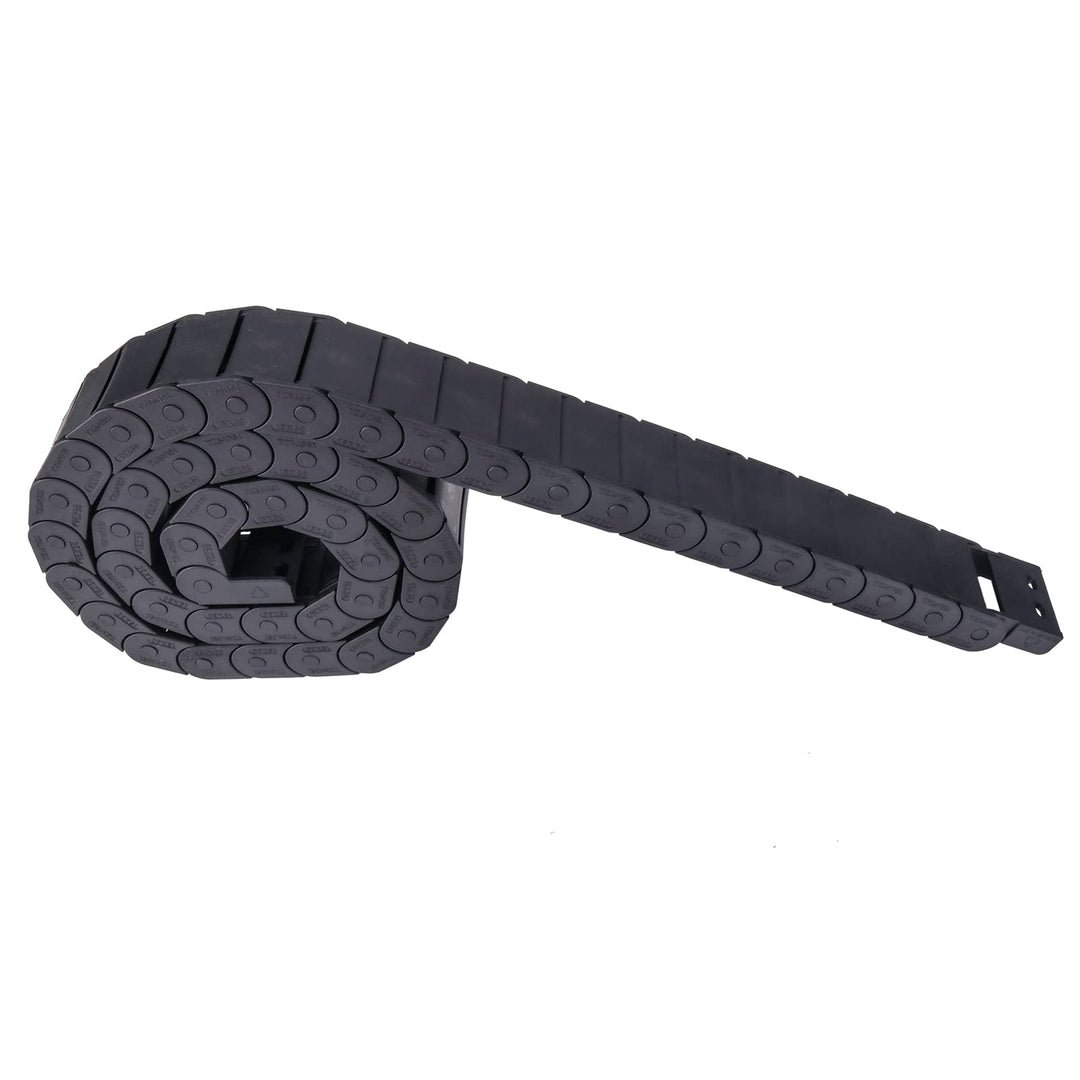 2PCs Drag Chain, 15 x 15 mm Plastic Flexible Semi-Enclosed Cable Carrier, Wire Carrier Cable with End Connectors, Screwdriver, Screws for 3D Printers, CNC Engraver, Milling Machine