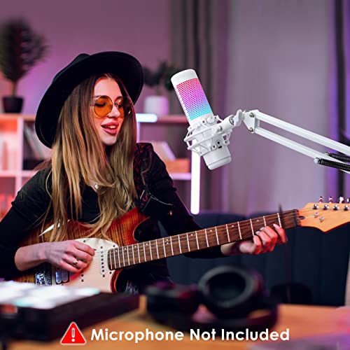 White Boom Arm for HyperX QuadCast S - White Mic Arm Compatible with Hyperx Quadcast White Microphone, Premium White QuadCast S Microphone Boom Arm Stand