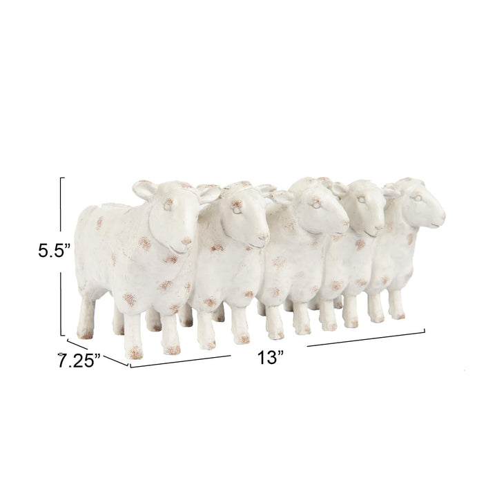 Farmhouse Resin Sheep Planter, White, EC0260