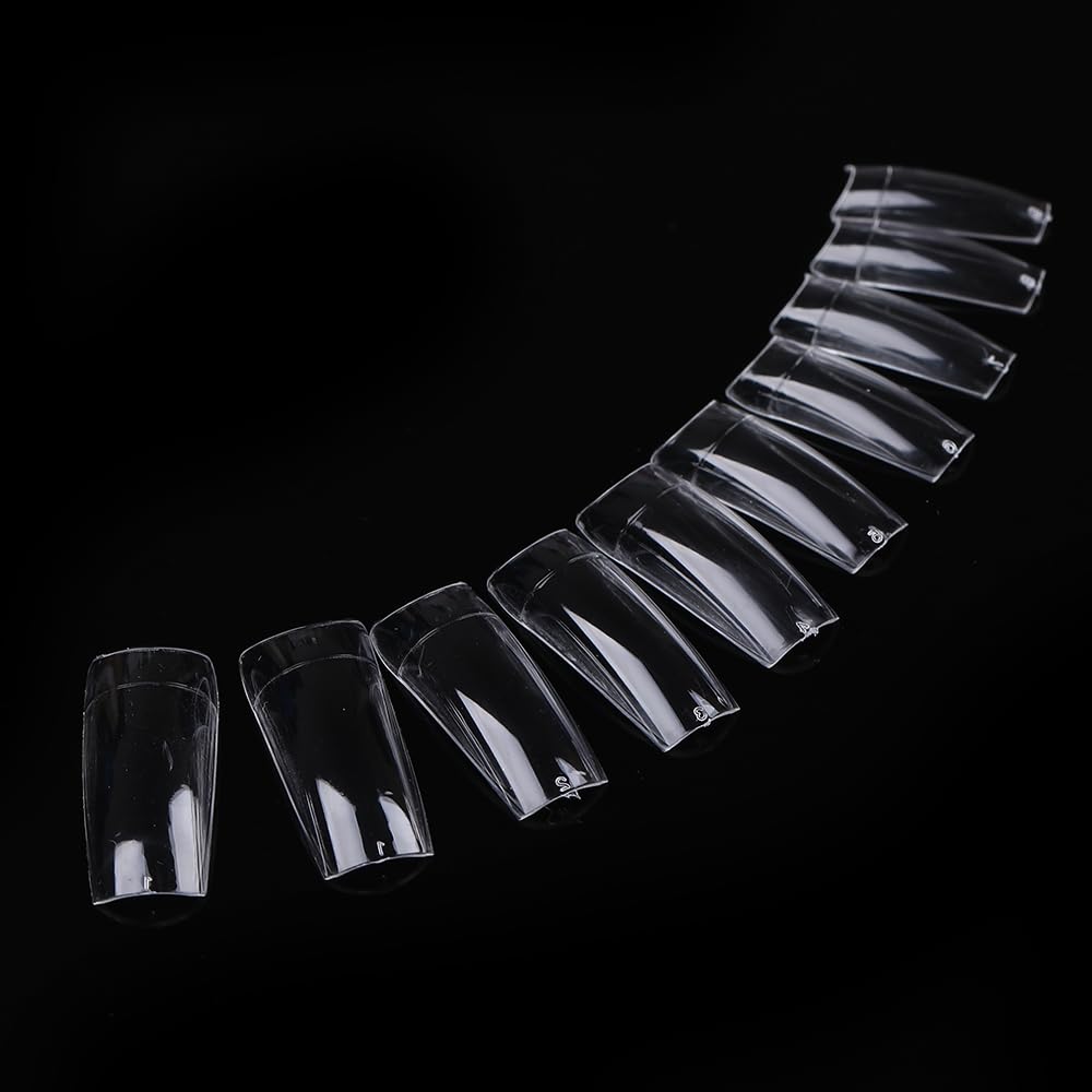 500pcs Clear French Acrylic Style Artificial False Nails Half Tips with Box