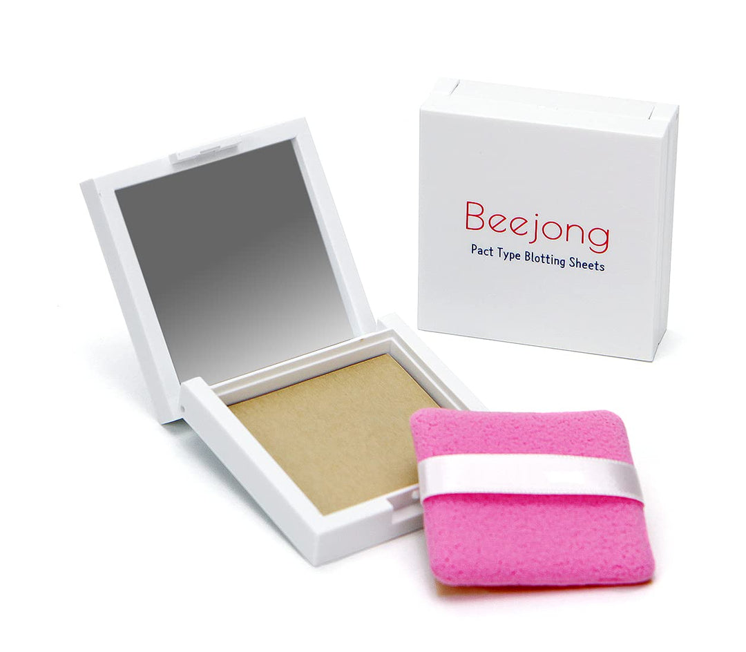 Oil Absorbing Sheets for Face – 50pcs Oil Blotting Sheets Anti-Shine Oil Absorbing Paper – Compact and Lightweight Case with Mirror 2.44 x 2.48 (Compact Case + 50pcs Oil Sheets)
