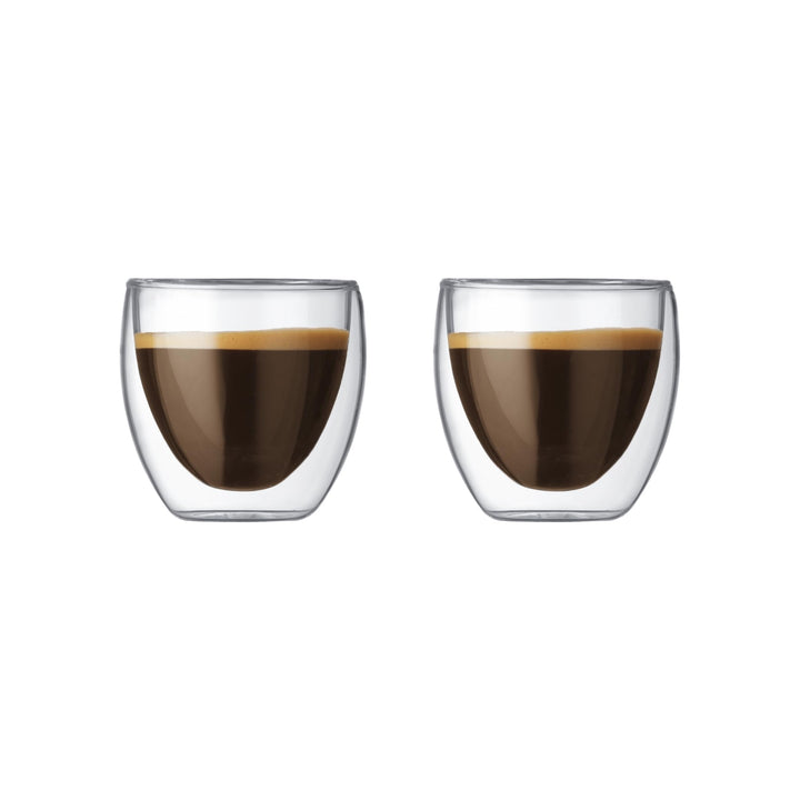 2.5oz Pavina Double Wall High-Heat Borosilicate Glass, Set of 2, Clear