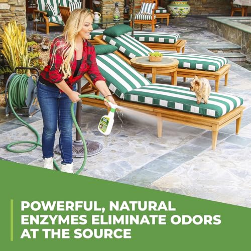 Outdoor Odor Eliminator for Pets, Dogs, Ideal for Artificial Grass & Patio (32 oz Hose End Sprayer)