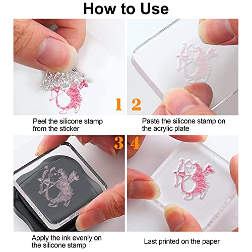 Hedgehog and Rose Silicone Clear Stamps Love Transparent Stamps Valentine's Day Clear Stamps for Birthday Valentine's Day Cards Making DIY Scrapbooking Photo Album Decoration Paper Craft