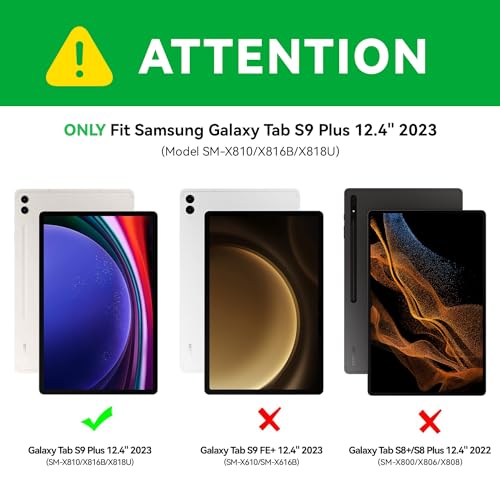 Samsung Galaxy Tab S7 Fe (5G) Case with Keyboard, Tab S8 Plus S7 Plus, DIY 7 Color Backlit, Smart Touchpad, Detachable Magnetic Keyboard Case with S Pen Holder, Black