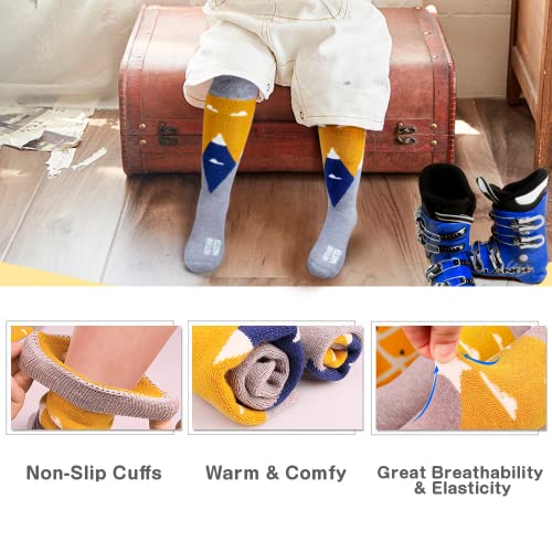 Kids Ski Socks - Merino Wool Blend, Over the Calf Design (S, Gray - 2)