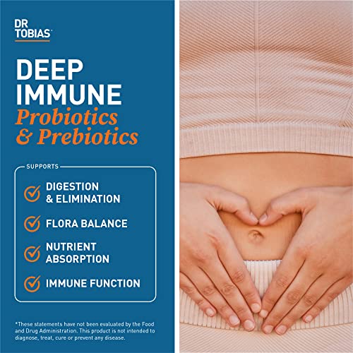 Deep Immune Probiotics & Prebiotics, Dual Action Digestion & Immune Support with PreforPro Prebiotics & Delayed Release Spore Forming Probiotics for Women & Men, 60 Capsules, 30 Servings