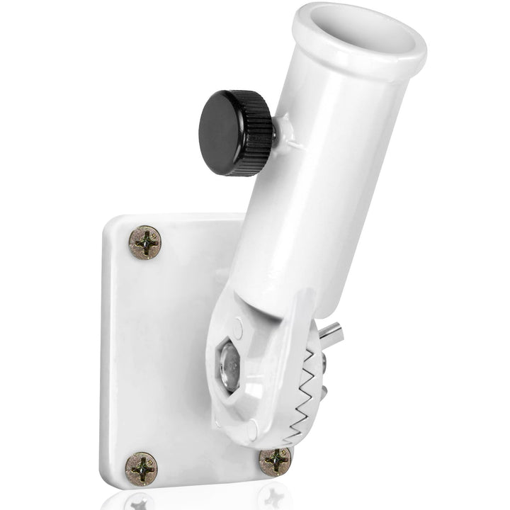Multi-Position Flag Pole Mounting Bracket with Hardwares - Made of Aluminum - Strong and Rust Free - 1 Diameter (White)
