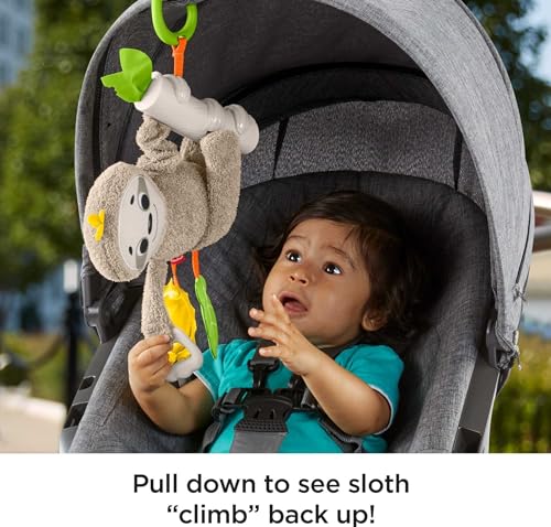 Baby Toy Slow Much Fun Stroller Sloth, Travel Activity with Motion & Sensory Details for Newborns Ages 0+ Months