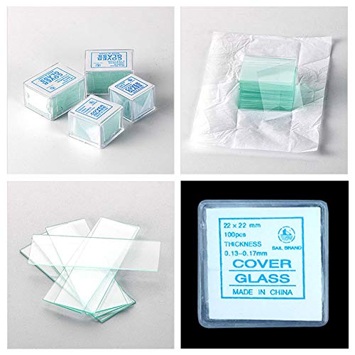 Coverslip 100PCS 22x22mm Glass Microscope Covers for Basic Biological Science Education Biology Slides