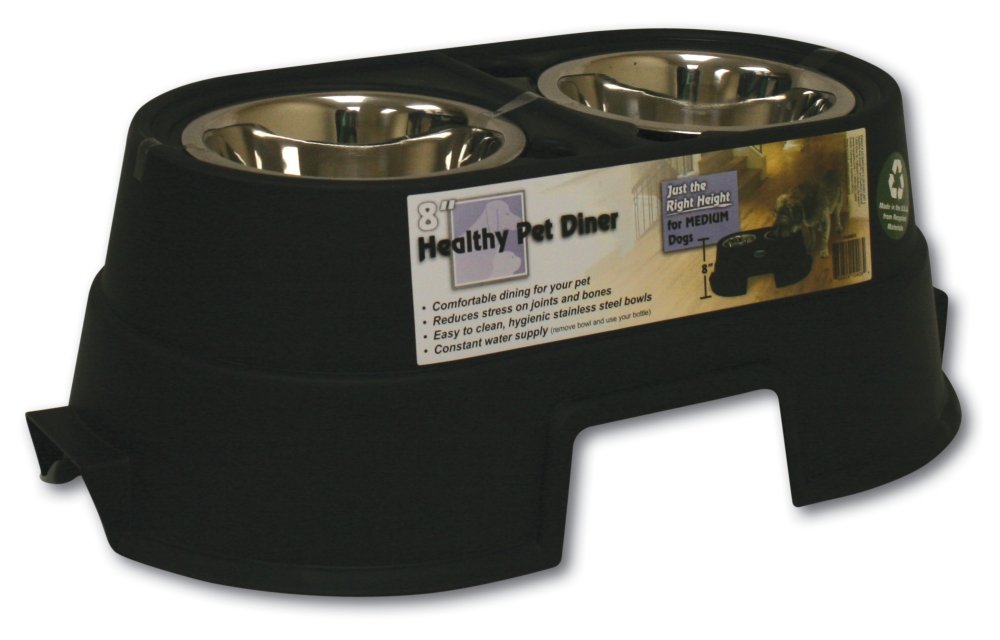 OurPets Comfort Diner Elevated Dog Food Dish (Raised Dog Bowls Available in 4, 8 and 12 inches for Large Dogs; Medium and Small Dogs); 8-inch