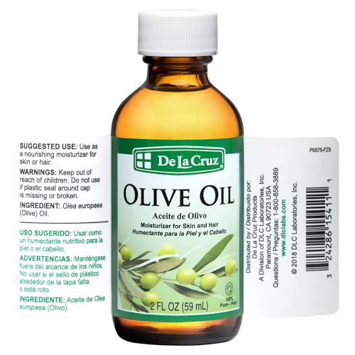 Pure Olive Oil - Natural Expeller Pressed Olive Oil for Hair and Skin - Lightweight Body Oil for Dry Skin 2 Fl Oz (1 Bottle)