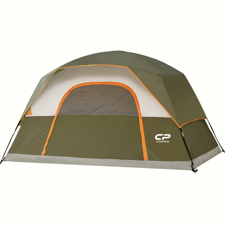 Tent 8 Person Camping-Tents, Waterproof Windproof Family Dome Tent with Top Rainfly, Large Mesh Windows, Double Layer, Easy Set Up, Portable with Carry Bag - Olive