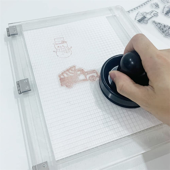 Rubber Stamp Pressure Tool for DIY Scrapbooking Crafts Stamp Embossing Tool,Precision Stamp Press Stamp Positioning Tools Arts Supplies Stamping Tools