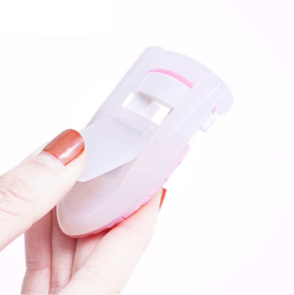 1 Pack Mini Curling Eyelash Curler Pink Plastic Eyelash Curler Portable Long Lasting Beauty Eyelash Curler Women Makeup Beauty Tools