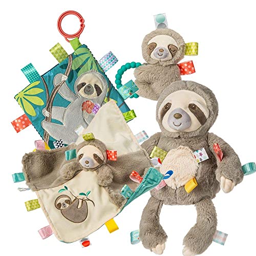 Soothing Sensory Stuffed Animal Security Blanket, Molasses Sloth, 13 x 13-Inches
