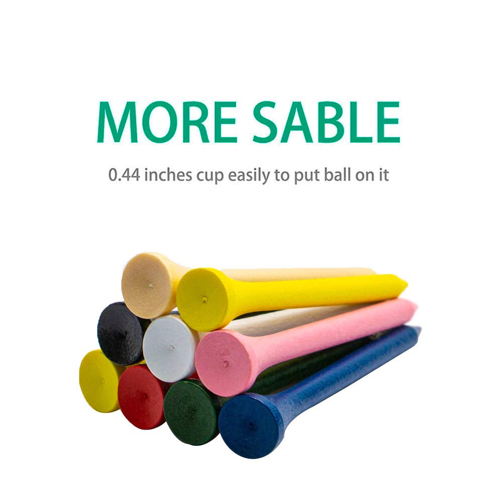 Golf tees 3 1/4 inch Less Friction Wood Tees Training for Golfer Professional Natural Wood Golf tees Bulk 100 Count Golfing Tees