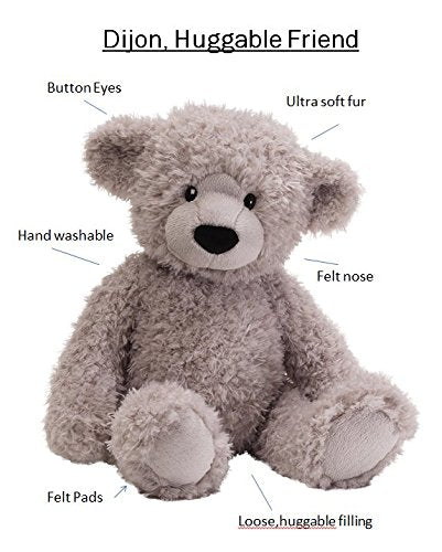 Dijon Grey Teddy Bear 17 inch Plush Furry Stuffed Animal