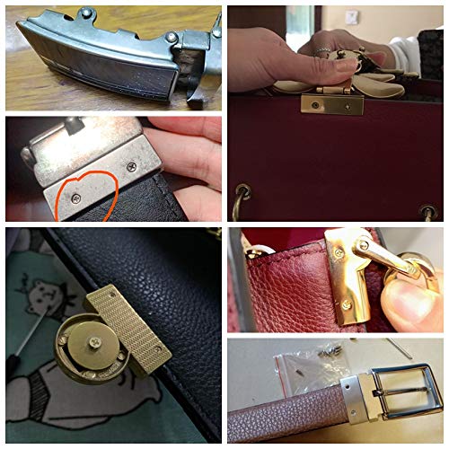 Belt Buckle Repair Screws & Hooks Assorted 66pcs Kit (Multicolor, Brass, Stainless Steel)