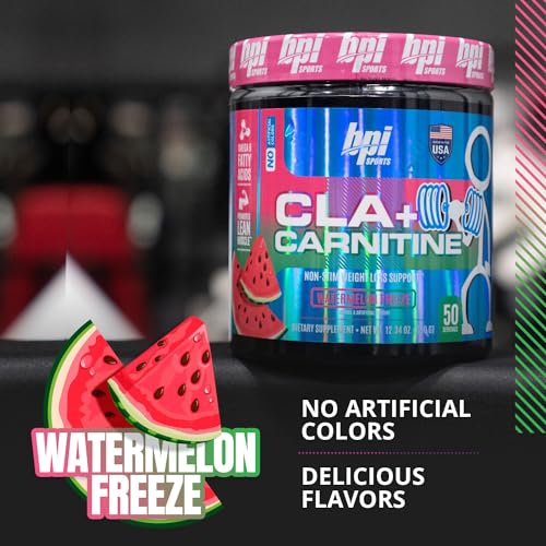 CLA+Carnitine–Conjugated Linoleic Acid–Weight Loss Formula –Metabolism, Performance, Lean Muscle–Caffeine Free–For Men & Women–Watermelon Freeze–50 servings – 12.34 oz.(Packaging May Vary)