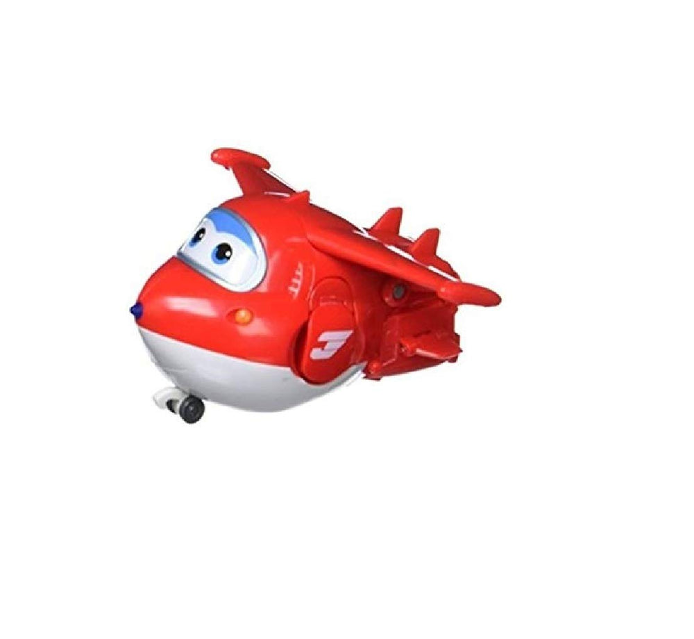 Toys, Jett Transformer Toys 5 Inch, Airplane Toy for Kids 3-5 Years Old, Transforming from Toy Jet to Robot, Real Mobile Wheels, Birthday Party Supplies for Preschool Boys and Girls Red