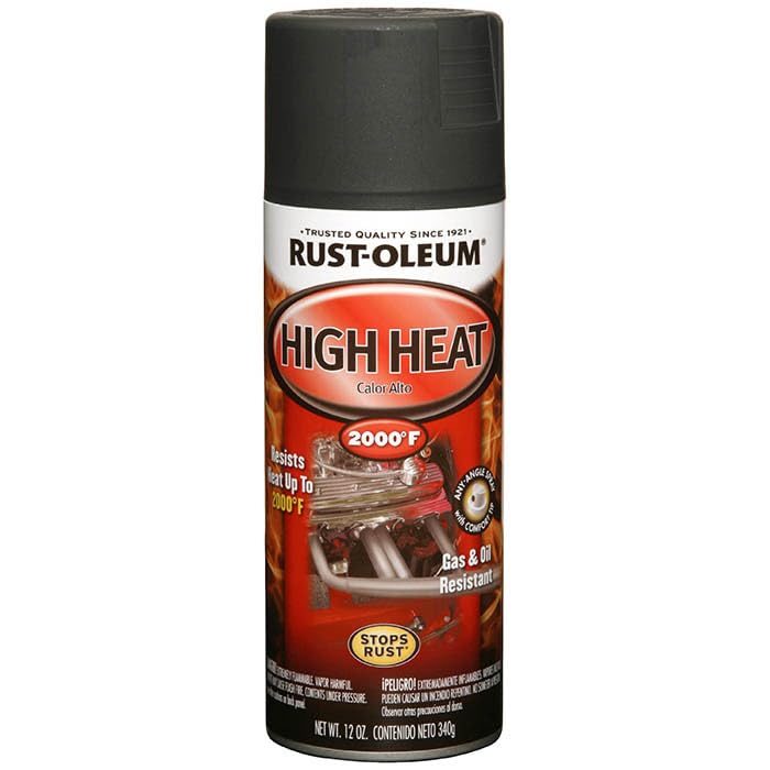 248903 12-Ounce 2000 Degree, Flat Black Automotive High Heat Spray Paint, 12 Ounce (Pack of 1)