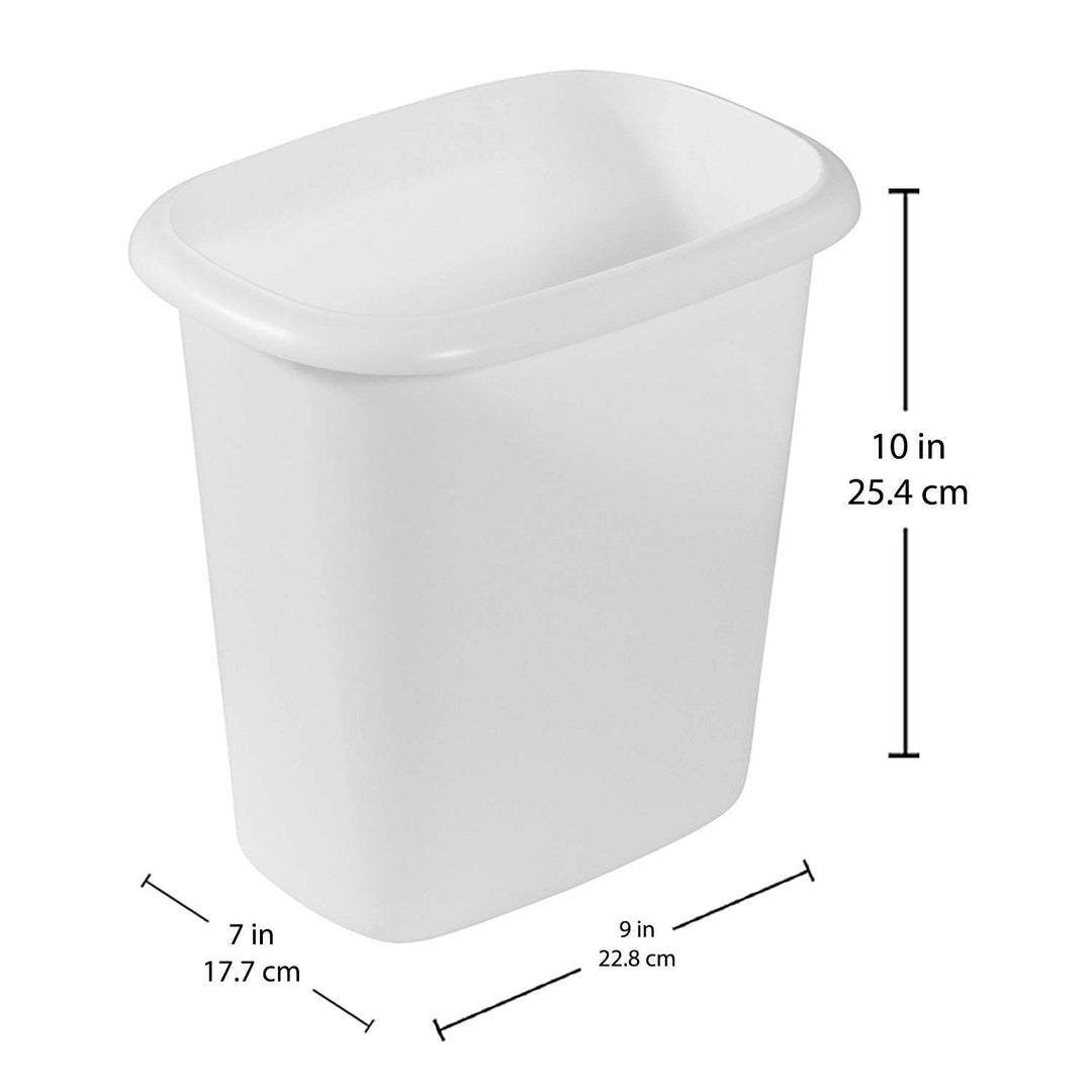 6 Quart 1.5 Gallon Traditionally Shaped Heavy Duty Lightweight Bedroom, Bathroom, and Office Wastebasket Trash Can (2 Pack)