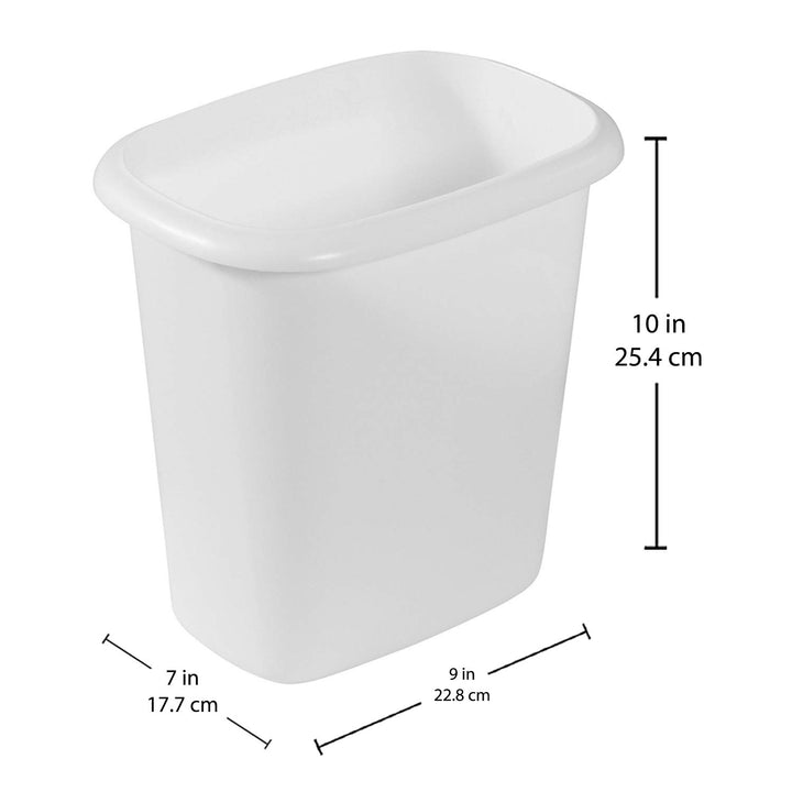 6 Quart 1.5 Gallon Traditionally Shaped Heavy Duty Lightweight Bedroom, Bathroom, and Office Wastebasket Trash Can (2 Pack)