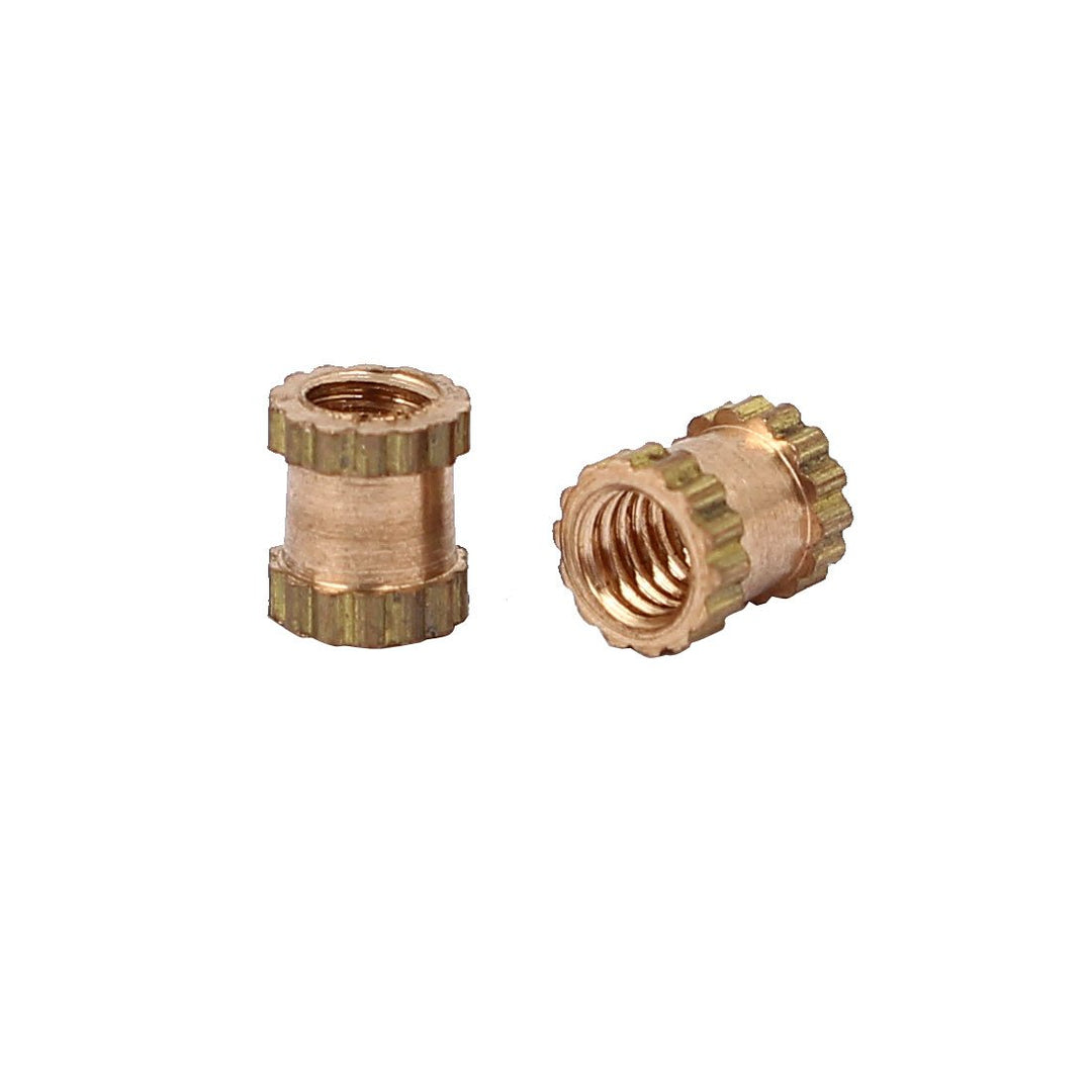 Knurled Insert Nuts - 200Pcs M2.5 x 0.45mm Female Thread Brass Threaded Insert Embedment Nuts for 3D Printer