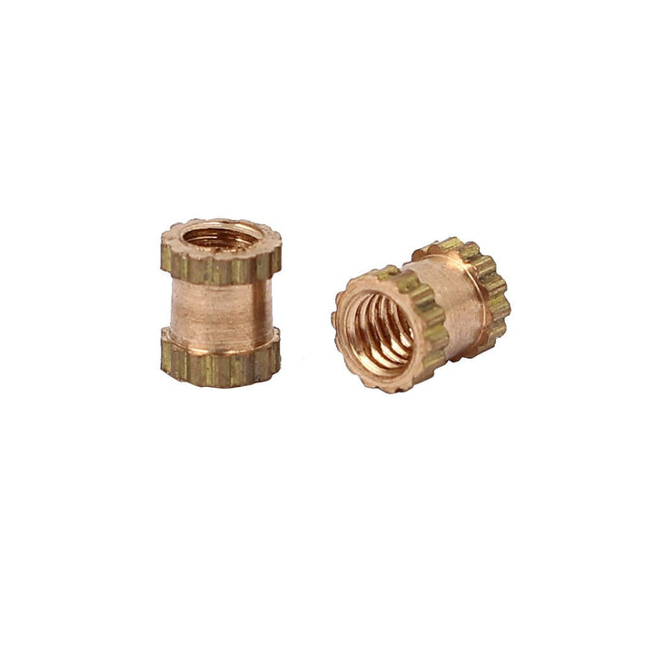 Knurled Insert Nuts - 200Pcs M2.5 x 0.45mm Female Thread Brass Threaded Insert Embedment Nuts for 3D Printer