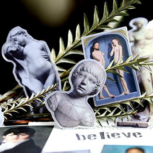 60PCS DIY Decoration Transparent Sulfuric Paper Museum Stickers for Scrapbook Decoration Junk Journaling