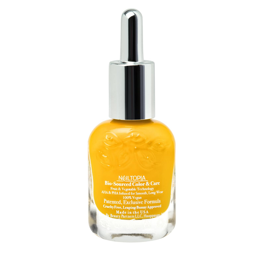 - Plant-Based Chip Free Nail Lacquer - Non Toxic, Bio-Sourced, Long-Lasting, Strengthening Polish - Glow Up (Vibrant Mustard Yellow) - 0.41oz