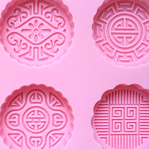 Soap Molds 6-Cavity Circle Silicone Mold Moon Cake Shape for Chocolate Candy Making Mould