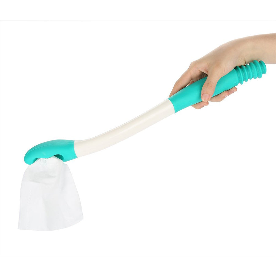 Bottom Bum Wiper, 15.7 Long Handle Toilet Aids Tools, Reach Comfort Bottom Wiper Holder Toilet Paper Tissue Grip Self Wipe Aid Helper Pre-Moistened Wipes