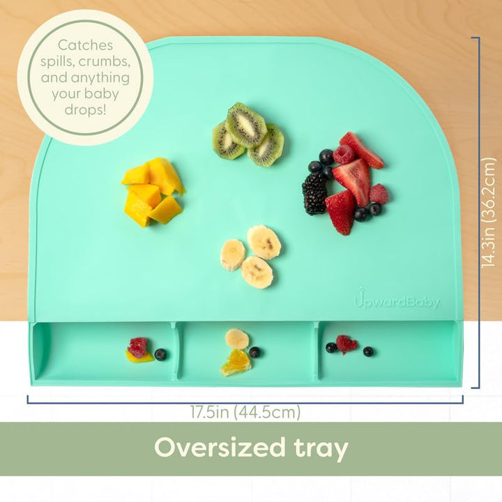 Upward Baby Silicone Placemats for Toddlers - Toddler Placemats Non Slip - Baby Silicone Mat for Table - Restaurant Table Mat for Baby - Silicone Mat for Baby Eating Restaurant - Baby Eating Mat