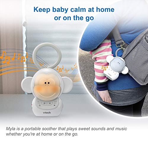 BC8211 Myla The Monkey Baby Sleep Soother with a White Noise Sound Machine Featuring 5 Soft Ambient Sounds, 5 Calming Melodies & Soft-Glow Night Light, 1 Count (Pack of 1)