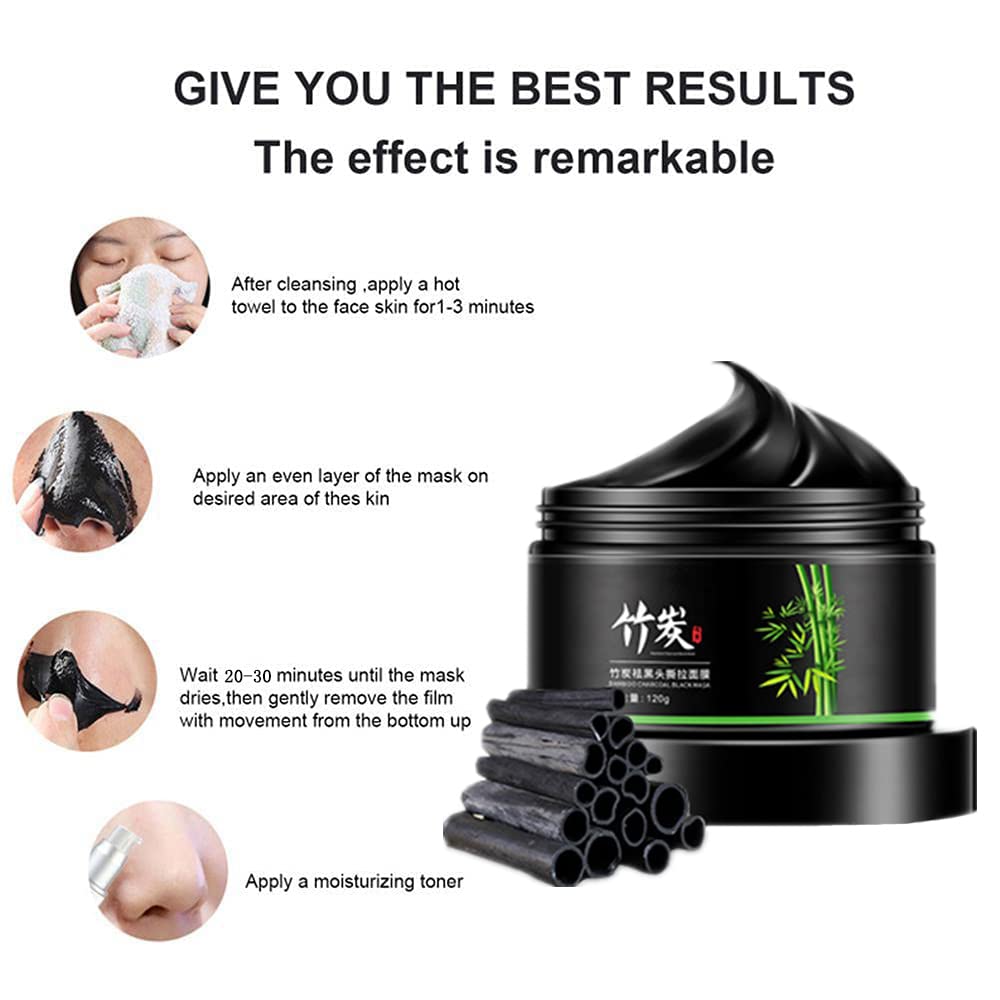 Natural Activated Charcoal Purifying Blackhead Acne Remover Peel-Off Facial Cleaning Black Face Mask Blackhead Remover Mask For Men