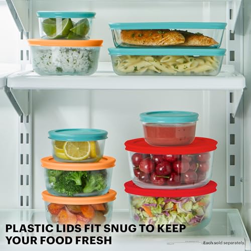 Simply Store 9-Pack Mixed Sized Glass Food Storage Set, Round & Rectangular Containers With Lids, BPA-Free, Dishwasher & Microwave Safe