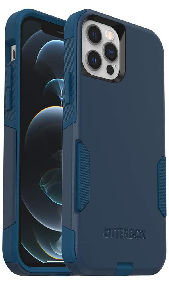 iPhone 12 & iPhone 12 Pro Commuter Series Case - Bespoke Way (Blazer Blue/Stormy SEAS Blue), Slim & Tough, Pocket-Friendly, with Port Protection