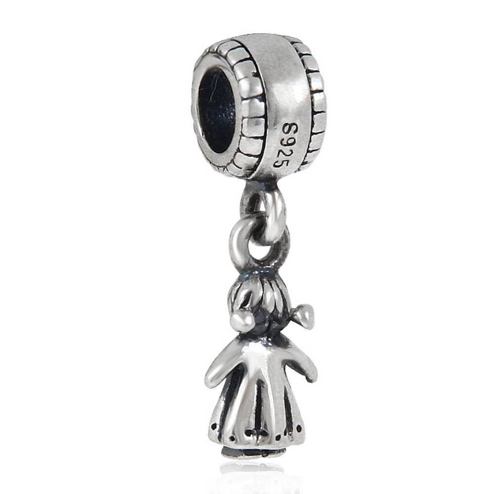 Little Girl Charms 925 Sterling Silver Dangle Bead Fit for European Bracelets (Little Girl)