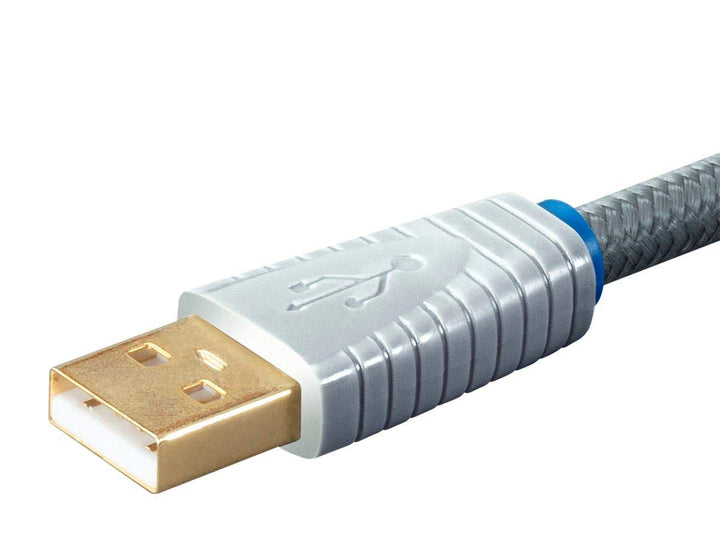 Monolith USB Digital Audio Cable - USB Type-A to USB Type-B, Gold-Plated Connectors, 22AWG, 1 Meter, Gray