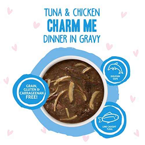 B.F.F. OMG - Best Feline Friend Oh My Gravy! Tuna & Chicken Charm Me with Tuna & Chicken in Gravy Cat Food, 3oz Pouch (Pack of 12)