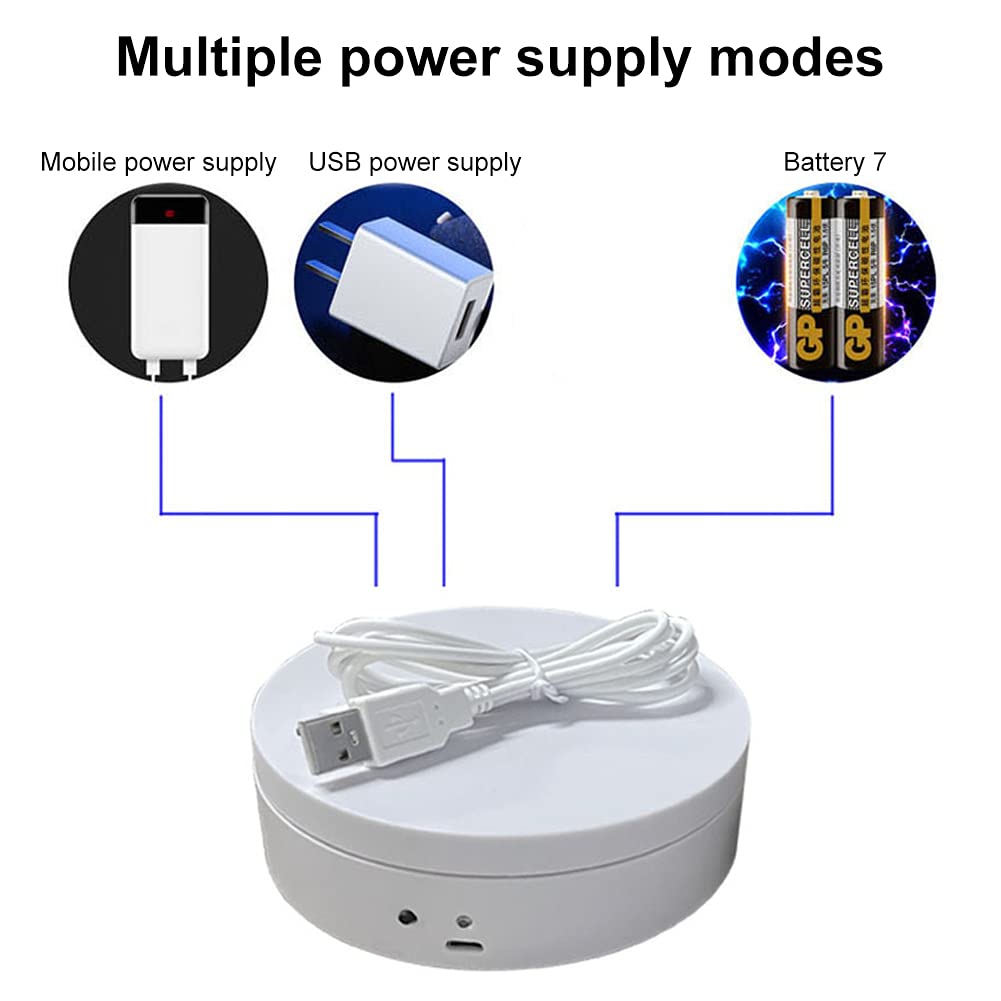 Electric Rotating Display Stand, 360 Degree Motorized Rotating Turntable Display Stand with USB Power Cable for Photography Products and Shows, Jewelry, Watch, 3D Models
