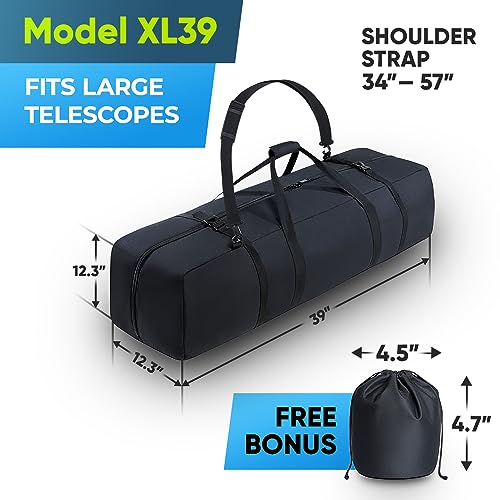 Multipurpose Telescope Bag – Shock-Absorbent Telescope Carrying Case with Adjustable Shoulder Strap and Extra Storage – Military-Grade, Water Repellent Camera Case (39 inches)